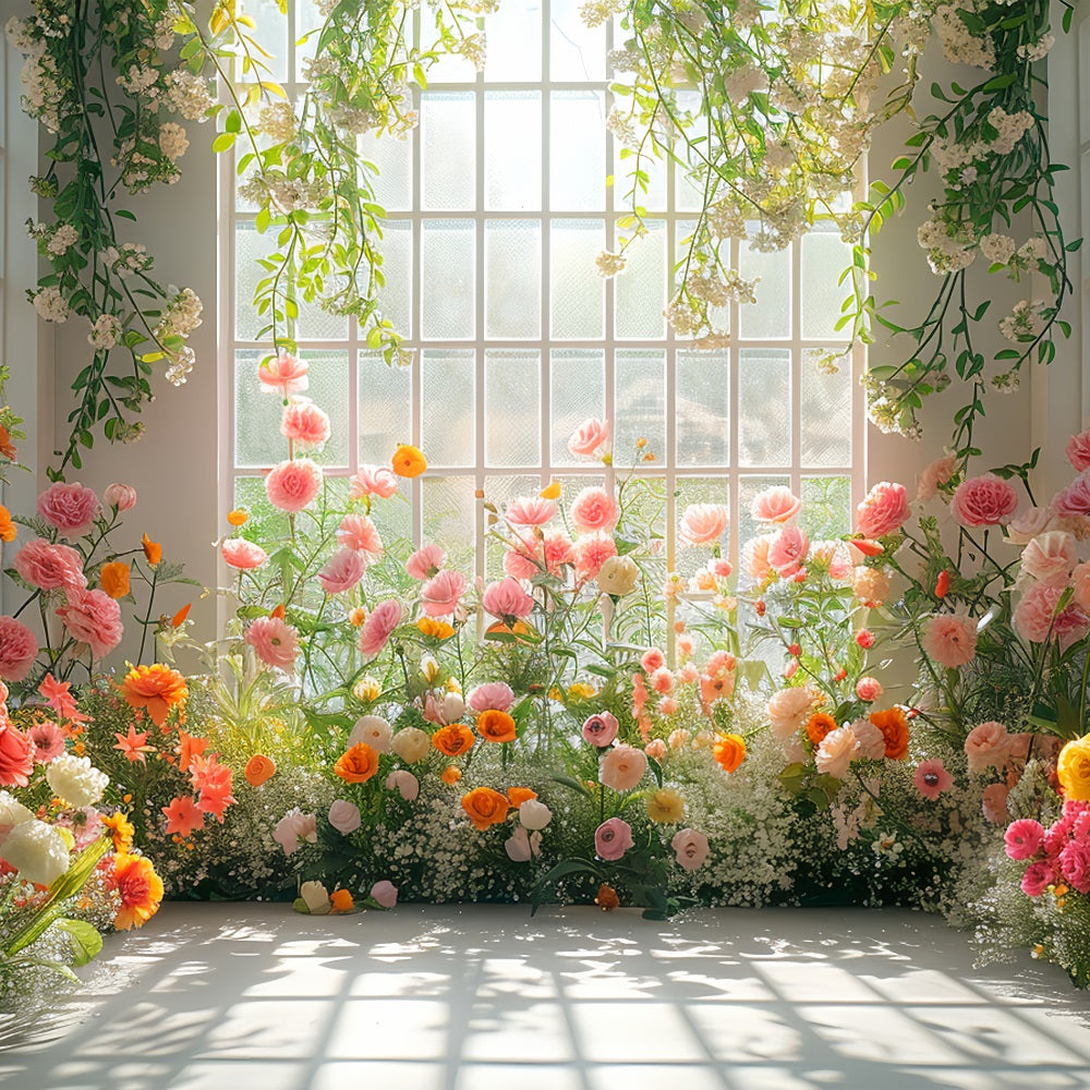 Floral Backdrop Sunlit Window Floral Arrangement Backdrop UK BRP1-510