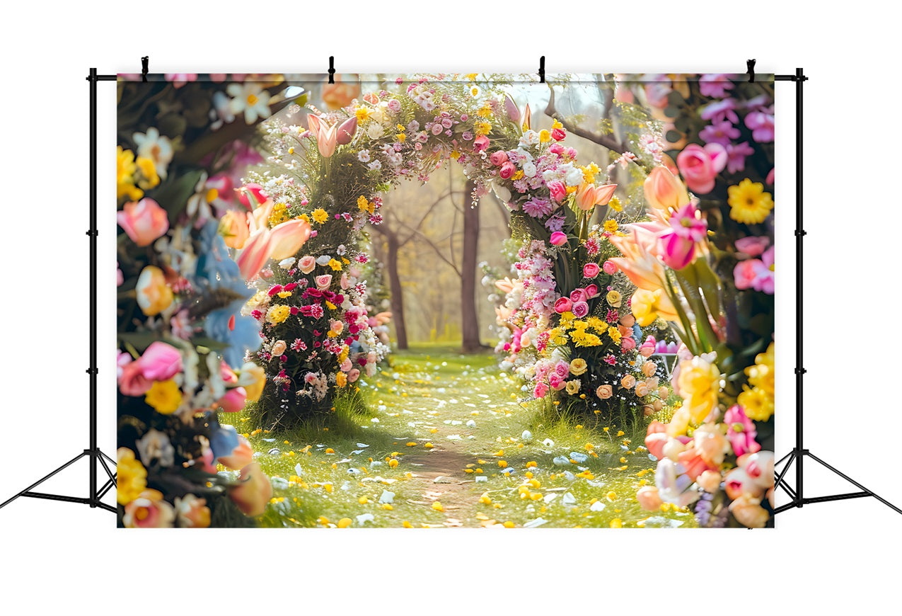 Floral Photography Backdrop Garden Path Blossom Archway Backdrop UK BRP1-513