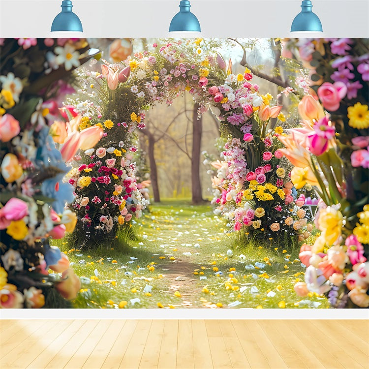 Floral Photography Backdrop Garden Path Blossom Archway Backdrop UK BRP1-513