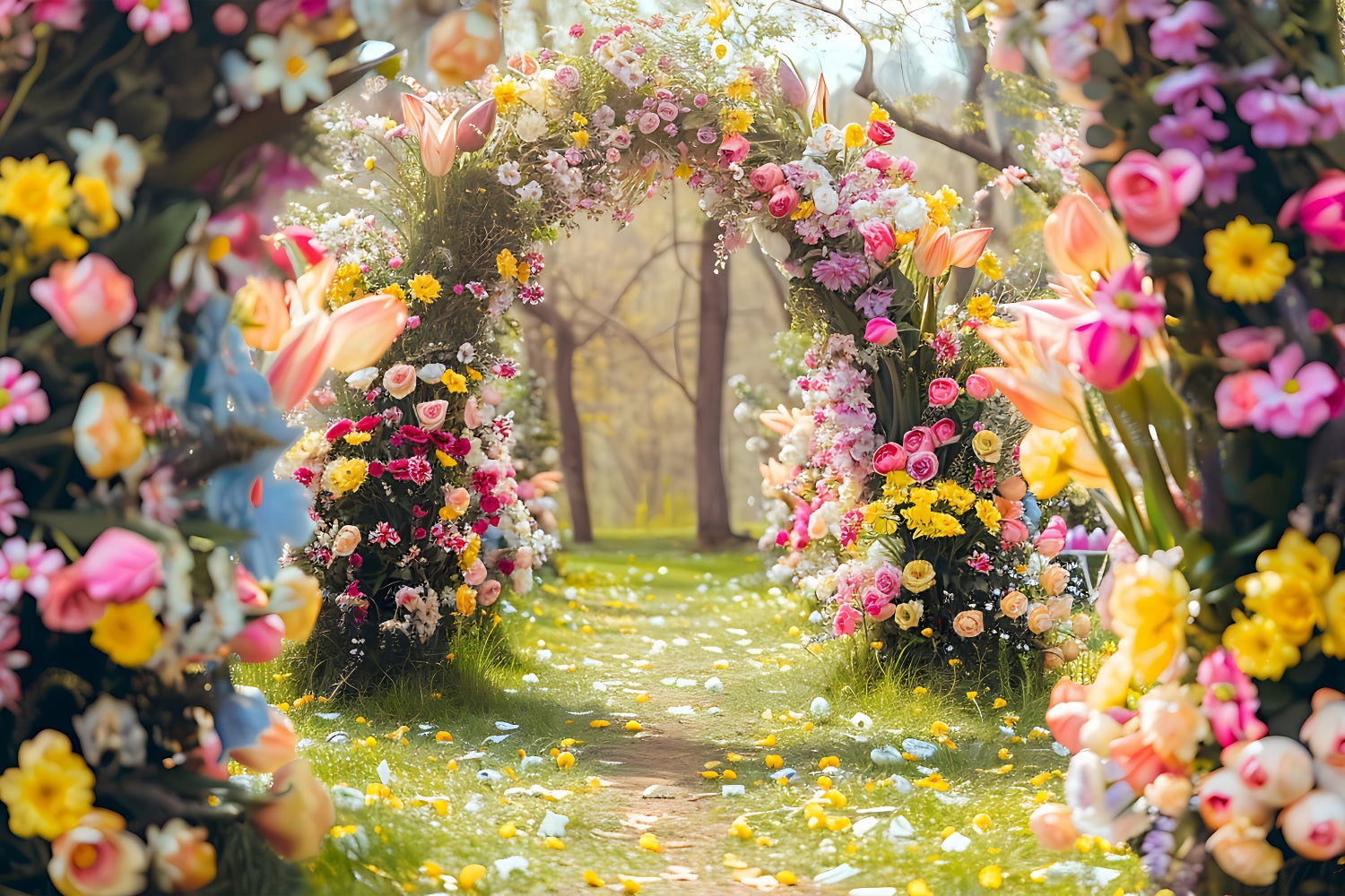 Floral Photography Backdrop Garden Path Blossom Archway Backdrop UK BRP1-513