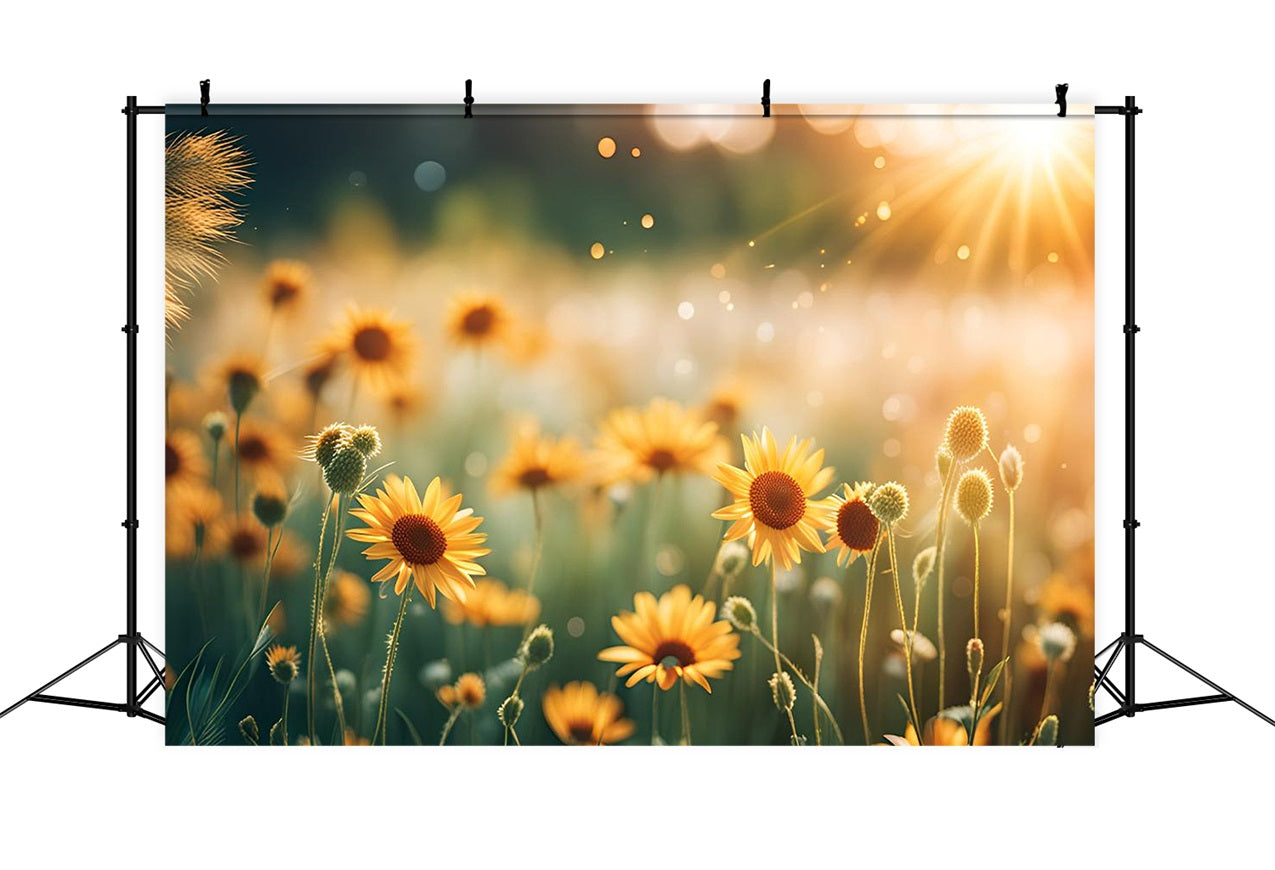 Floral Photo Backdrops Sunshine Wildflowers Field Backdrop UK BRP1-520