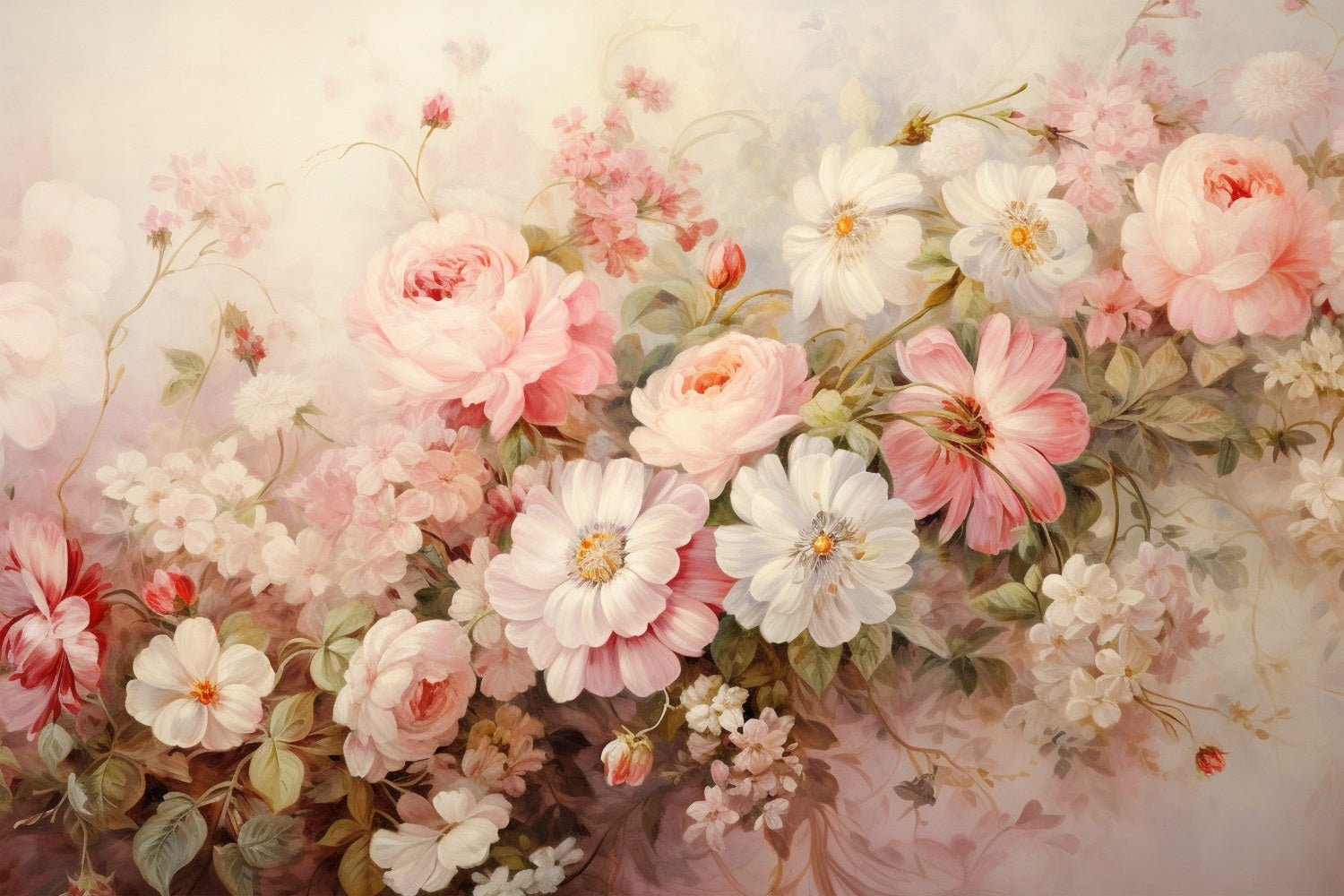 Floral Backdrop Pastel Floral Paradise Photography Backdrop UK BRP1-522