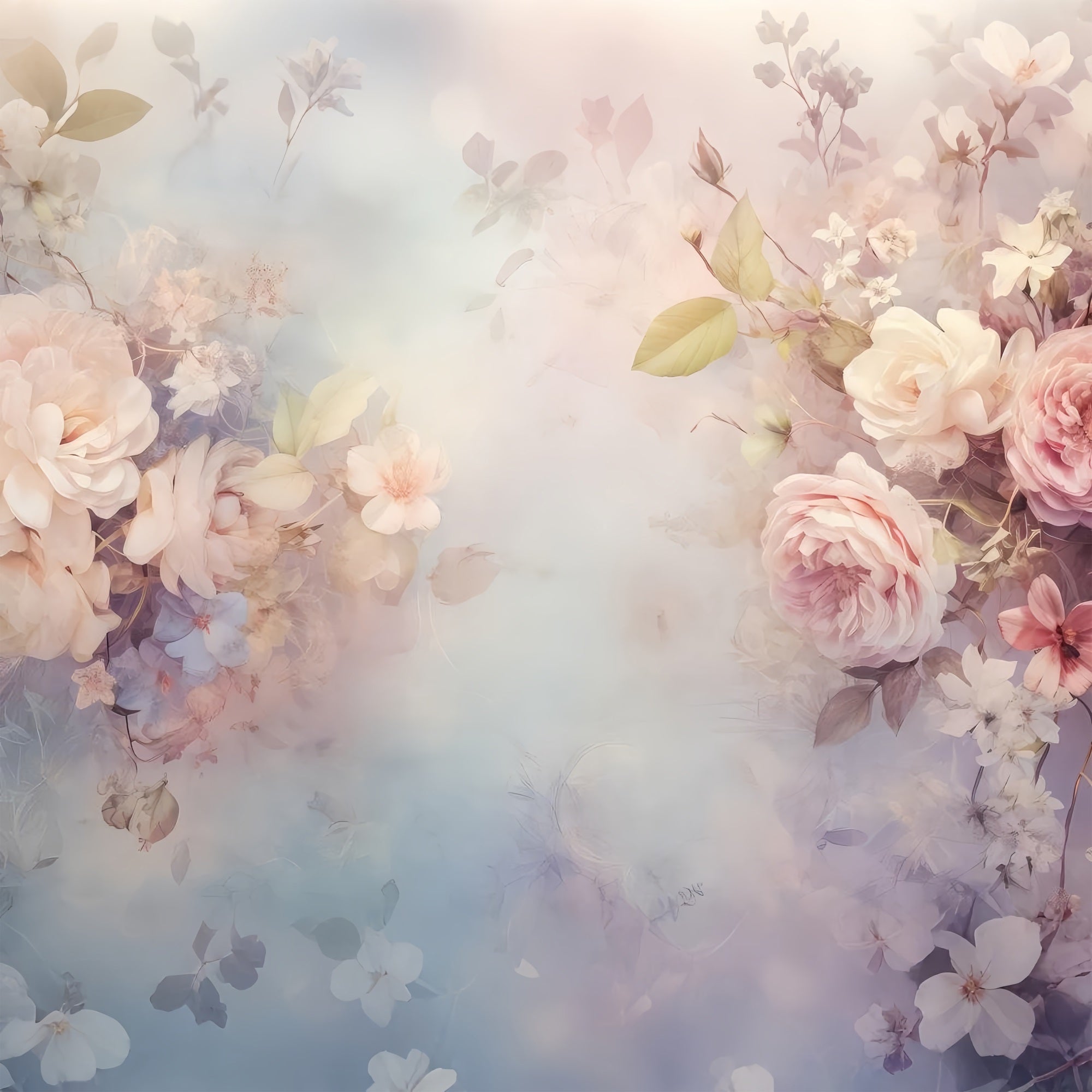 Flower Backdrop Blush Tones Floral Fantasy Backdrop UK BRP1-523