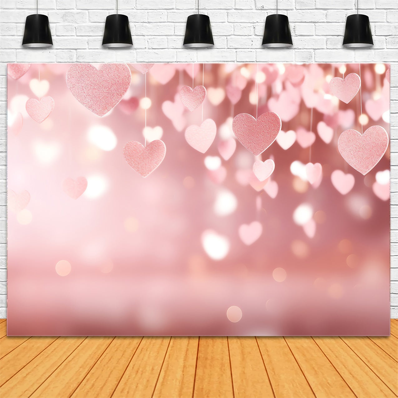 Valentine's Day Backdrop Pink Heart Sparkle Glow Backdrop UK BRP1-81