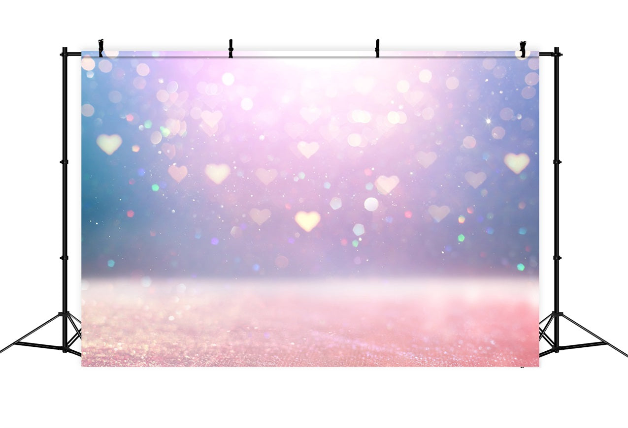 Valentine Theme Backdrop Soft Pastel Heart Glitter Backdrop UK BRP1-85