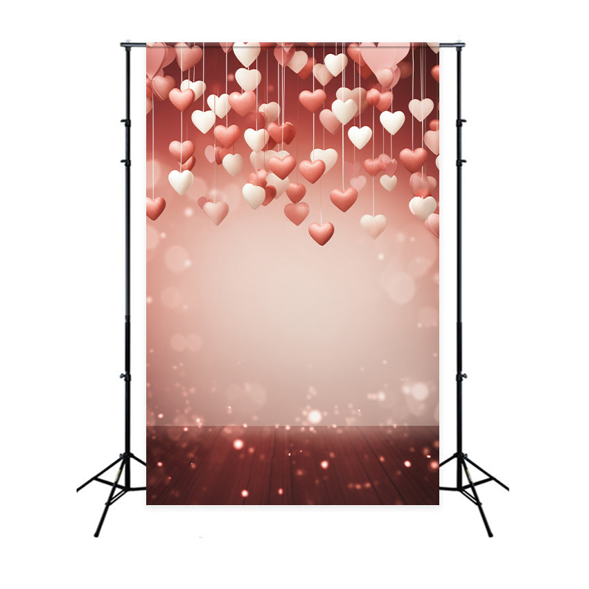 Valentine's Day Backdrop Warm Glow Dangling Hearts Backdrop UK BRP1-86