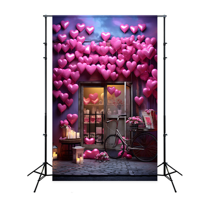 Valentine Backdrop Candlelight Pink Balloon Decor Backdrop UK BRP1-88