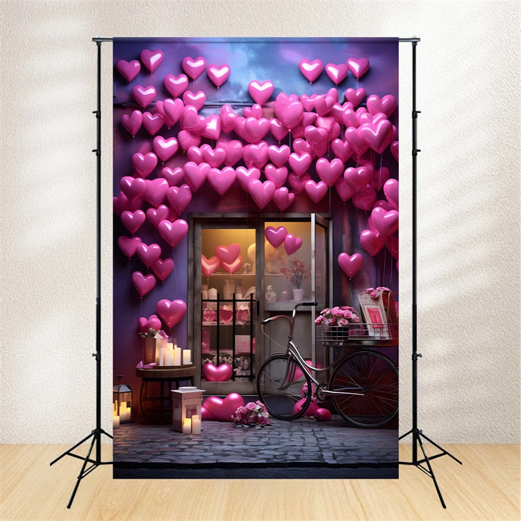 Valentine Backdrop Candlelight Pink Balloon Decor Backdrop UK BRP1-88