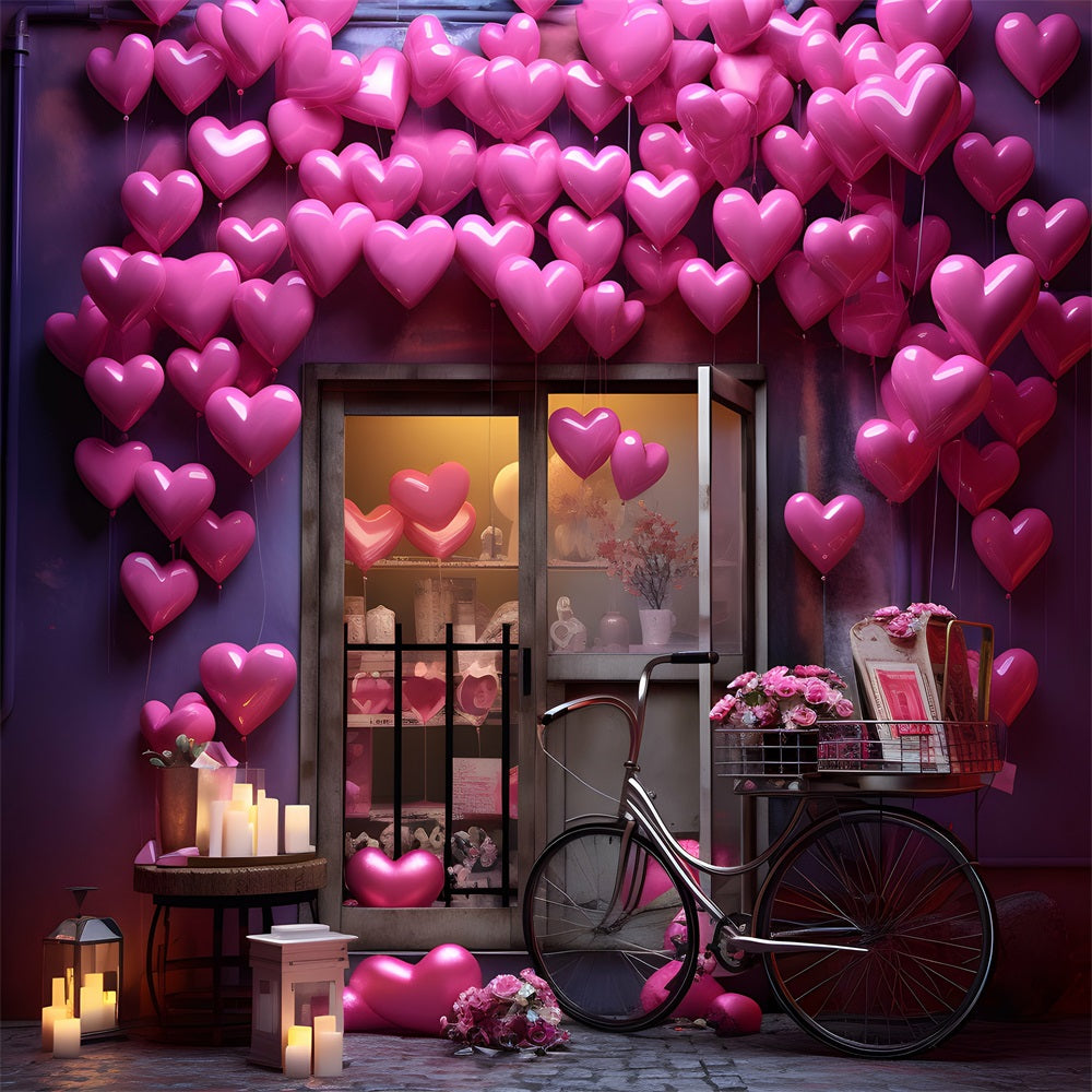 Valentine Backdrop Candlelight Pink Balloon Decor Backdrop UK BRP1-88