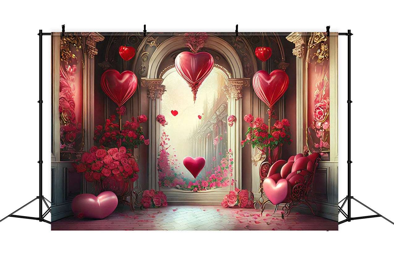 Backdrops Valentines Romantic Balloon Heart Archway Backdrop UK BRP1-89