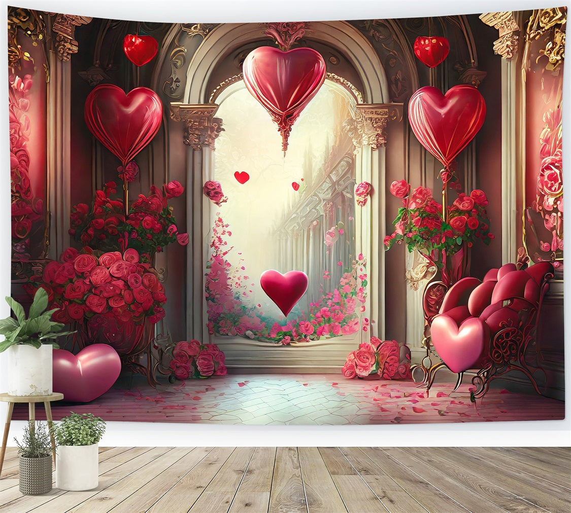 Backdrops Valentines Romantic Balloon Heart Archway Backdrop UK BRP1-89