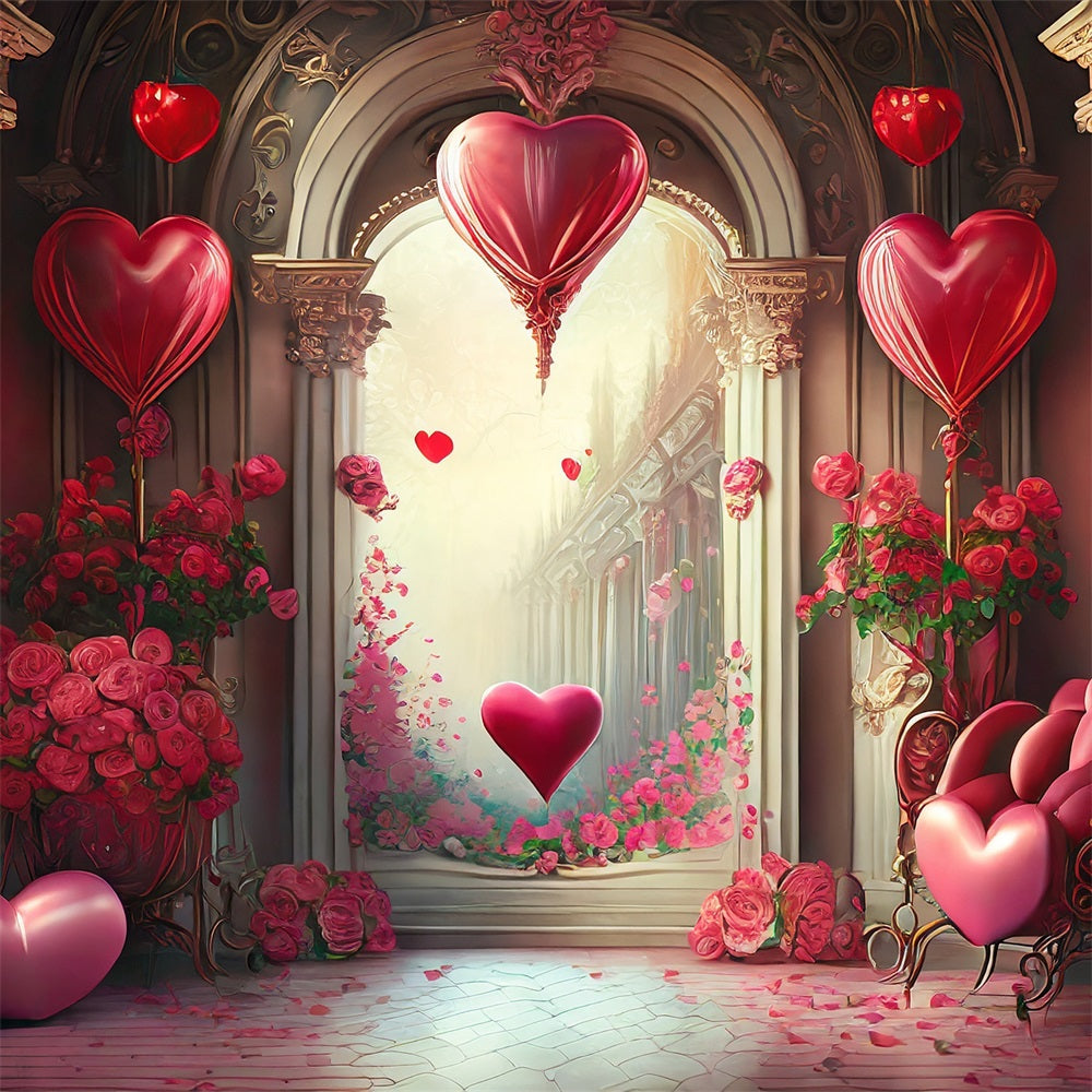 Backdrops Valentines Romantic Balloon Heart Archway Backdrop UK BRP1-89