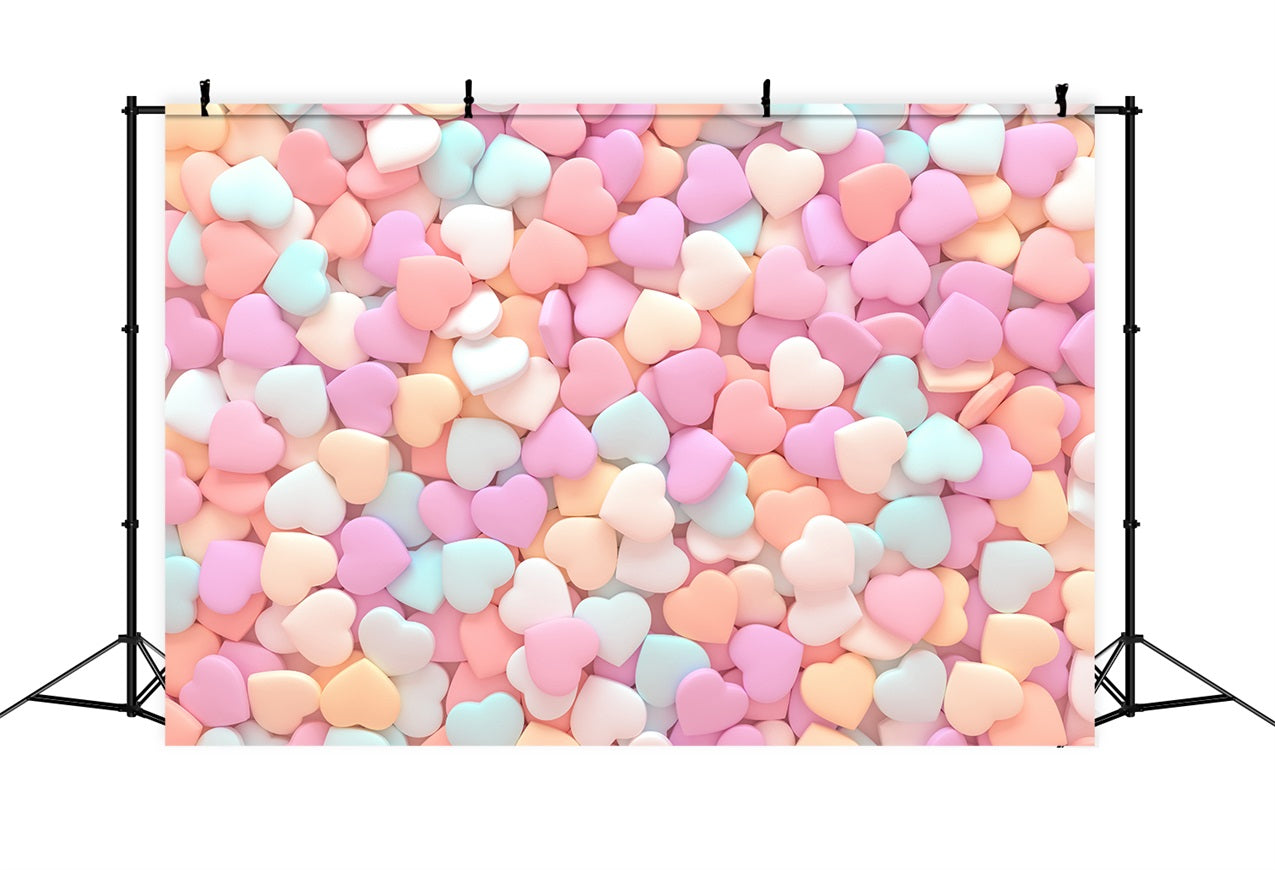 Valentine Backdrop Colorful Pastel Heart Festive Backdrop UK BRP1-97