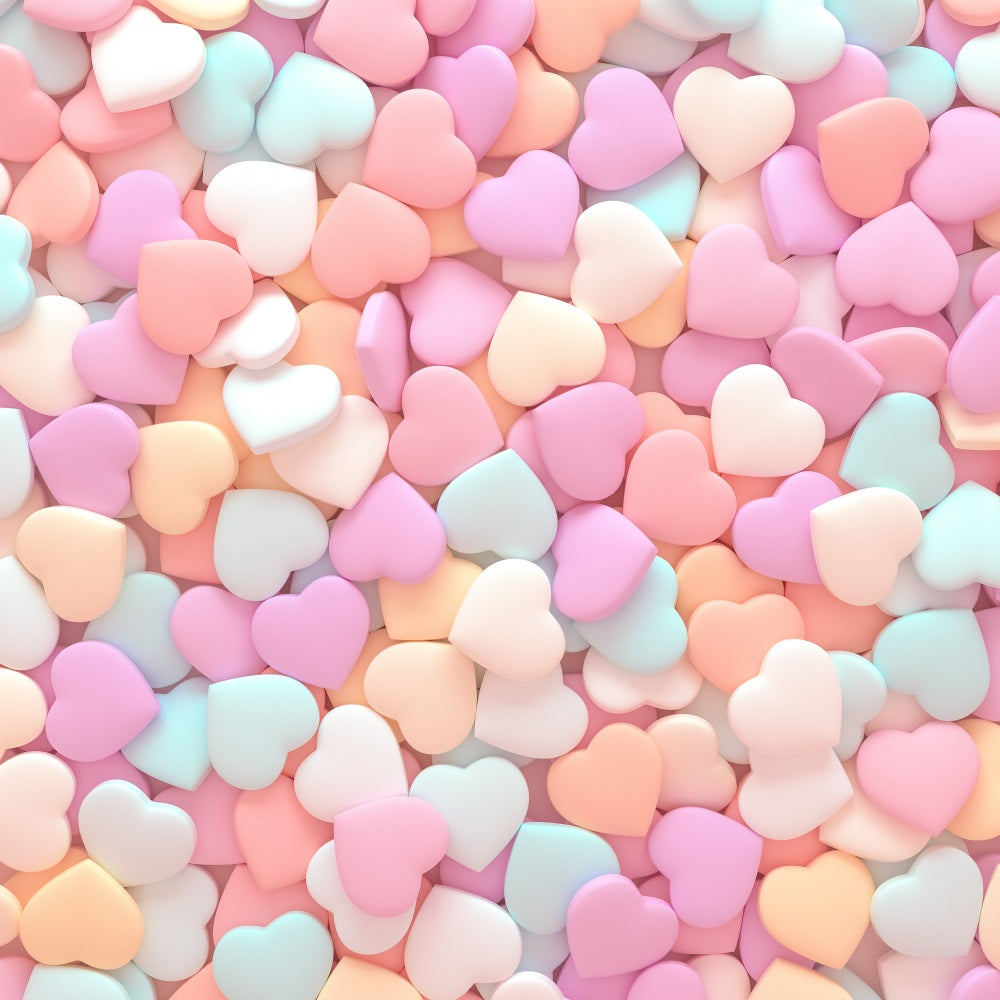 Valentine Backdrop Colorful Pastel Heart Festive Backdrop UK BRP1-97