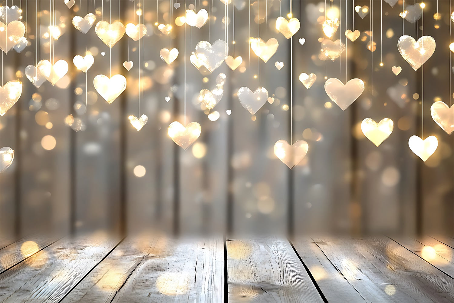 Valentine Photography Backdrop Soft Glow Golden Heart Backdrop UK BRP1-98