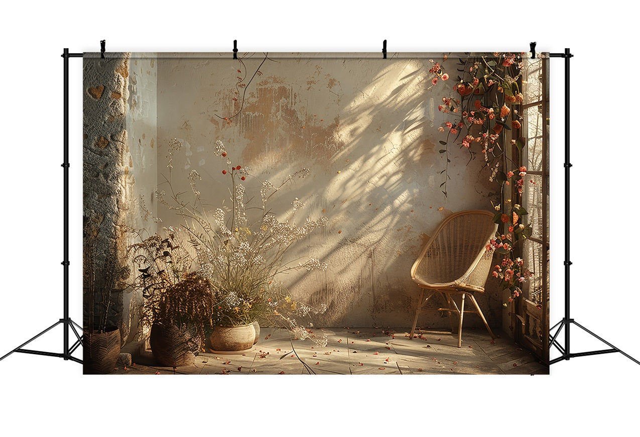 Vintage Warm Botanical Corner Boho Backdrop UK BRP10-100