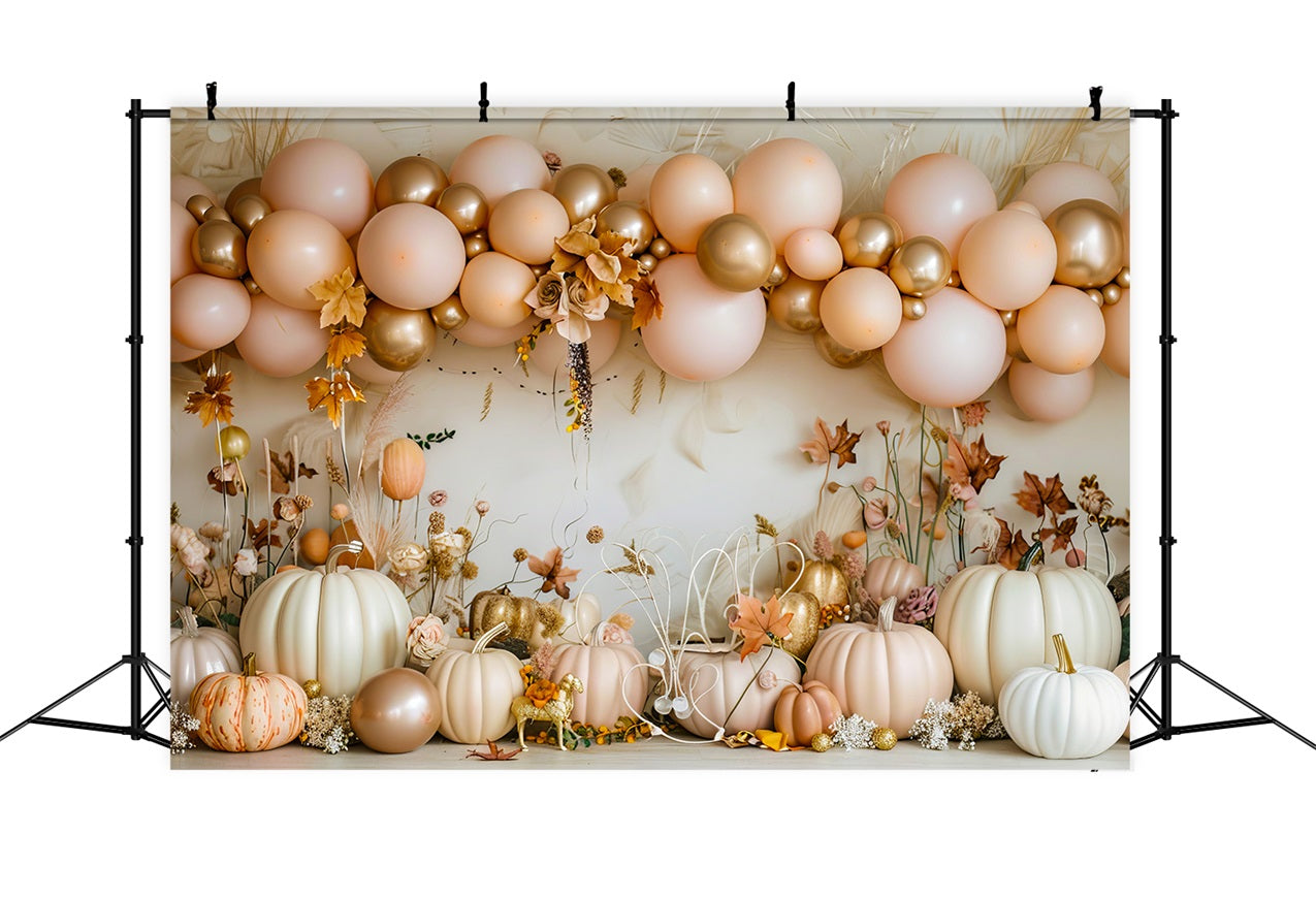 Elegant Balloons Pumpkin Harvest Boho Backdrop UK BRP10-106