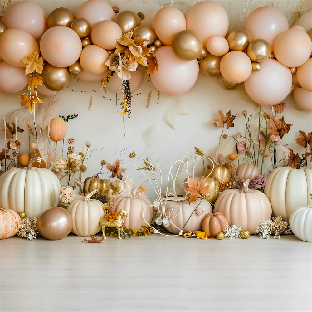 Elegant Balloons Pumpkin Harvest Boho Backdrop UK BRP10-106