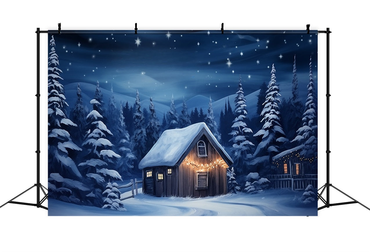 Winter Cozy House Decorated Warm Lights Backdrop UK BRP10-12