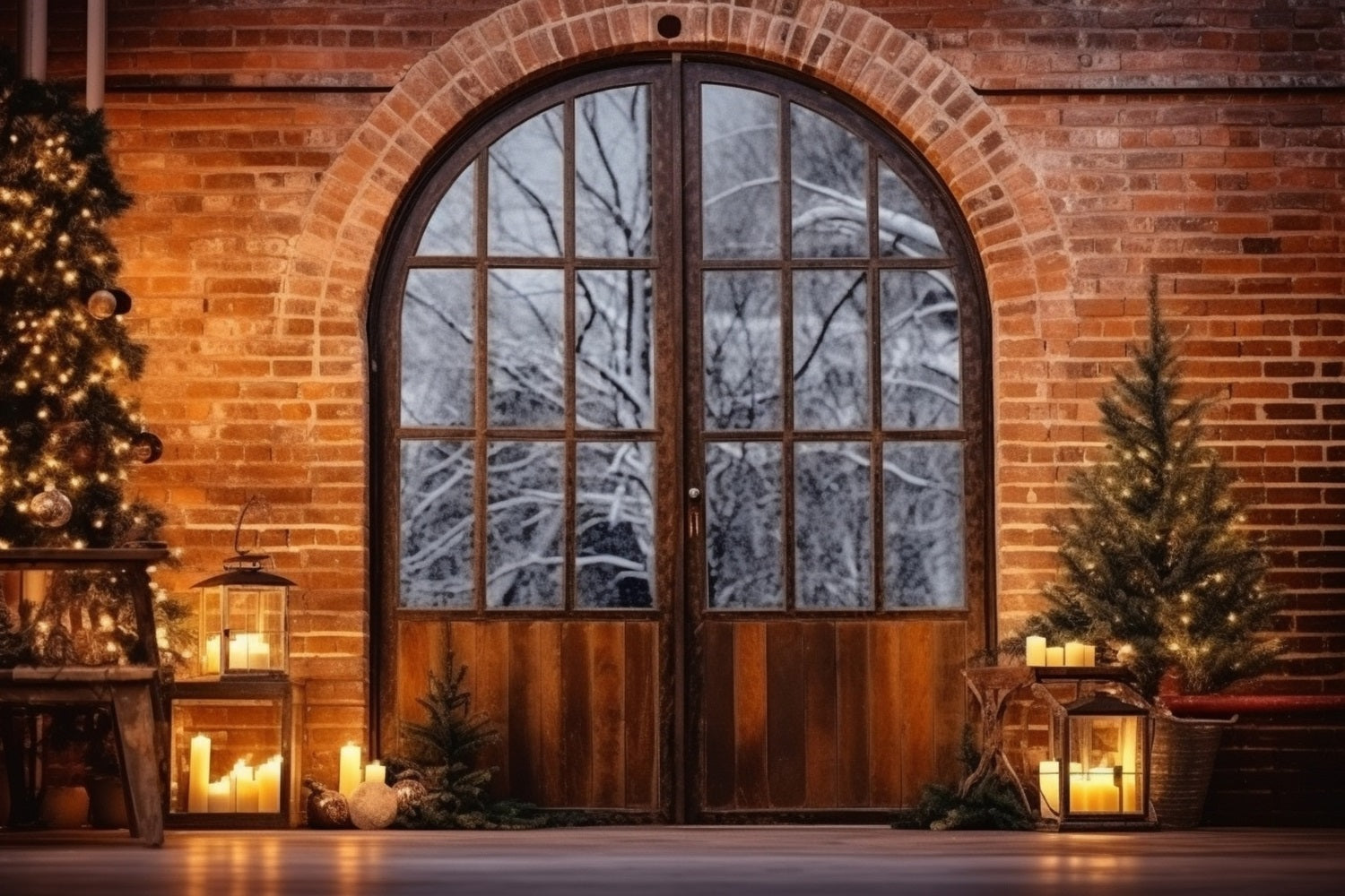 Christmas Backdrop Ideas Warm Entrance Glow Backdrop UK BRP10-135