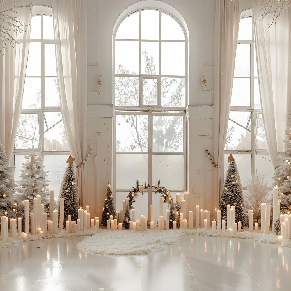 Merry Christmas Backdrop Scene Candles Backdrop UK BRP10-152