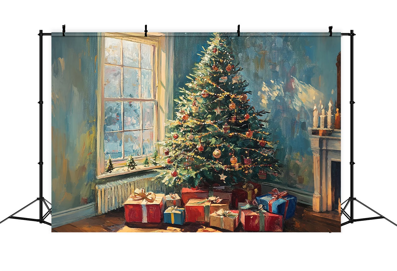 Backdrop For Christmas Tree Decor Backdrop UK BRP10-158