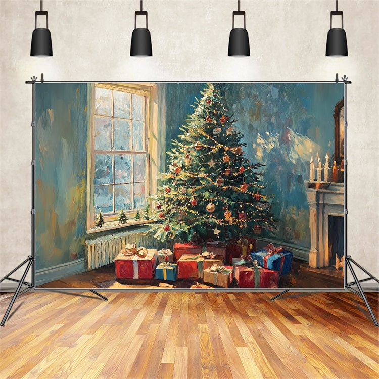 Backdrop For Christmas Tree Decor Backdrop UK BRP10-158