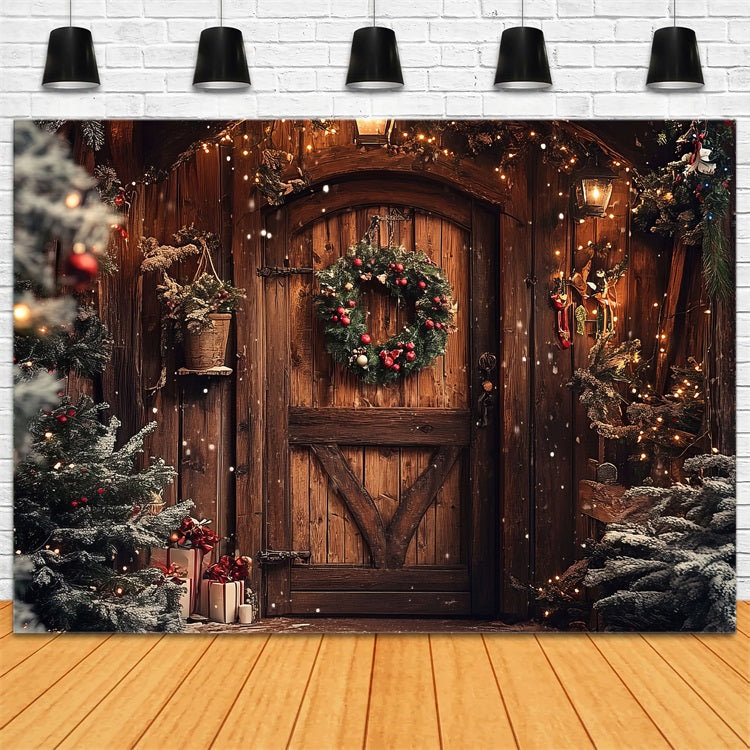 Winter Christmas Backdrop Door Decorations Backdrop UK BRP10-160