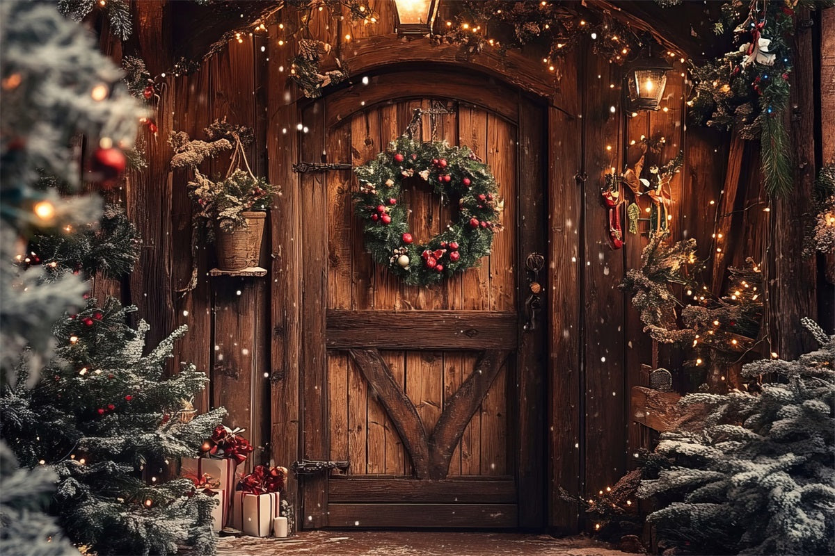 Winter Christmas Backdrop Door Decorations Backdrop UK BRP10-160