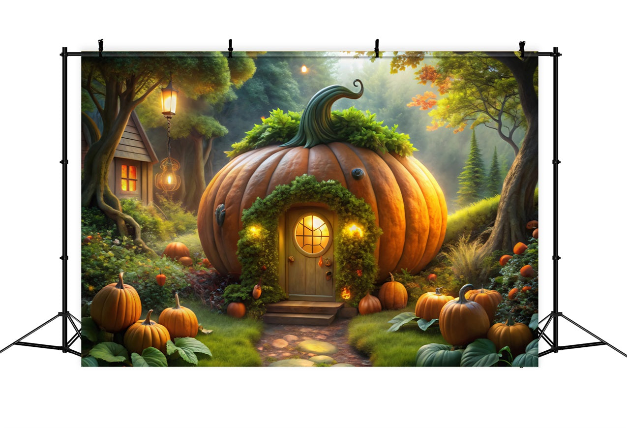 Halloween Backdrops Photos Fantasy Pumpkin Home Forest Backdrop UK BRP10-167