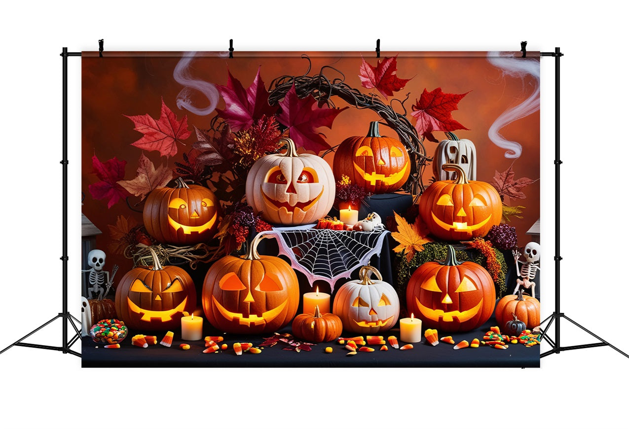 Halloween Photography Backdrops Spooky Pumpkin Gathering Backdrop UK BRP10-168