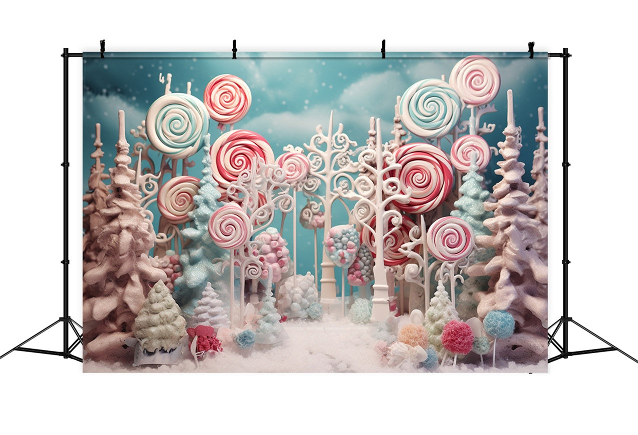 Winter Sweet Wonderland Snowy Candy Decorations Backdrop UK BRP10-17