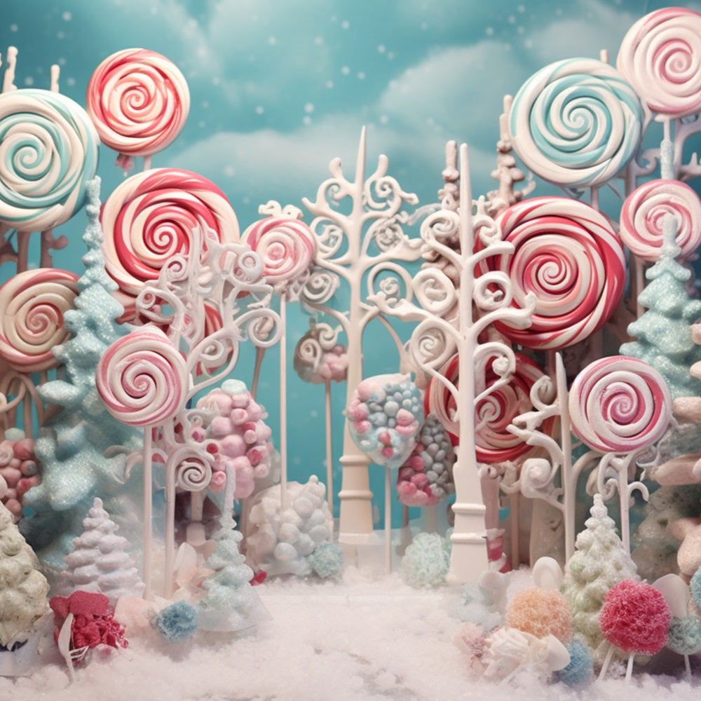 Winter Sweet Wonderland Snowy Candy Decorations Backdrop UK BRP10-17