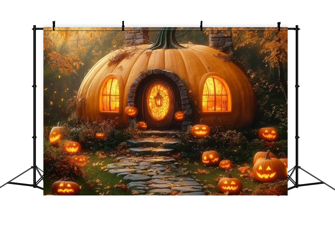 Large Halloween Backdrop Mystical Pumpkin Home Forest Backdrop UK BRP10-171