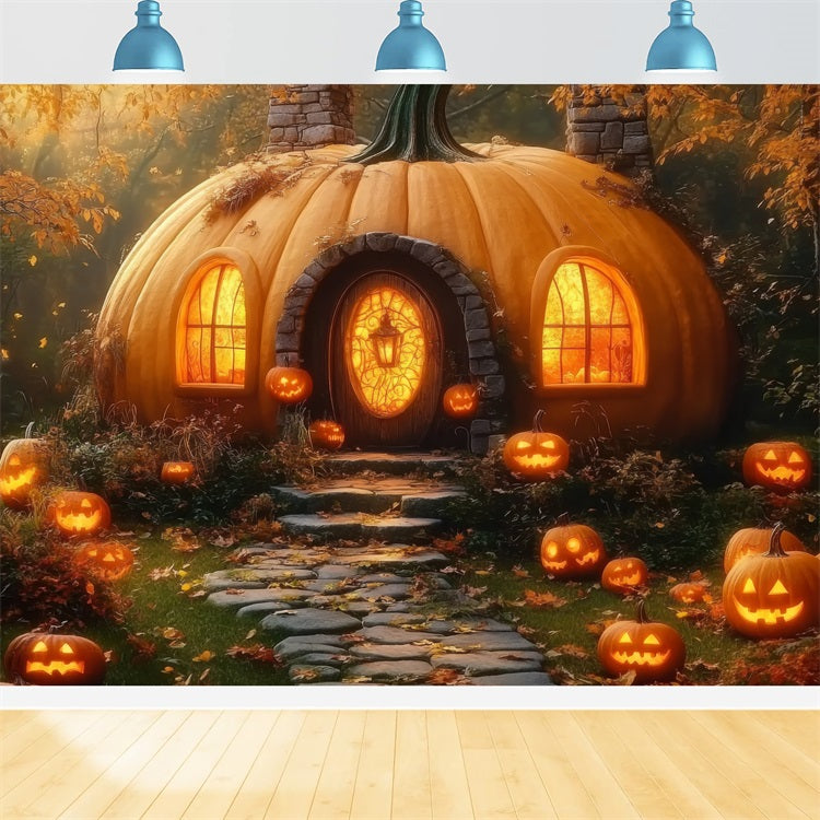 Large Halloween Backdrop Mystical Pumpkin Home Forest Backdrop UK BRP10-171