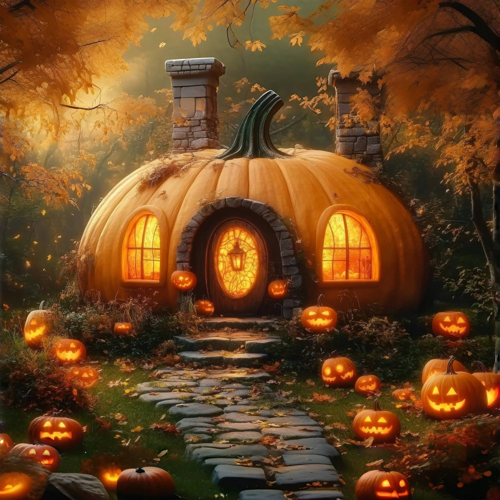 Large Halloween Backdrop Mystical Pumpkin Home Forest Backdrop UK BRP10-171