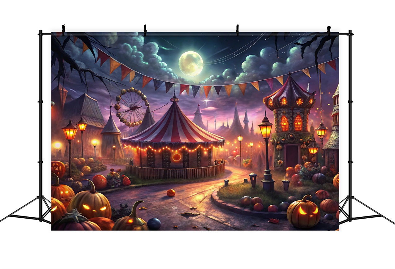 Halloween Wall Backdrop Spooky Halloween Carnival Full Moon Backdrop UK BRP10-172