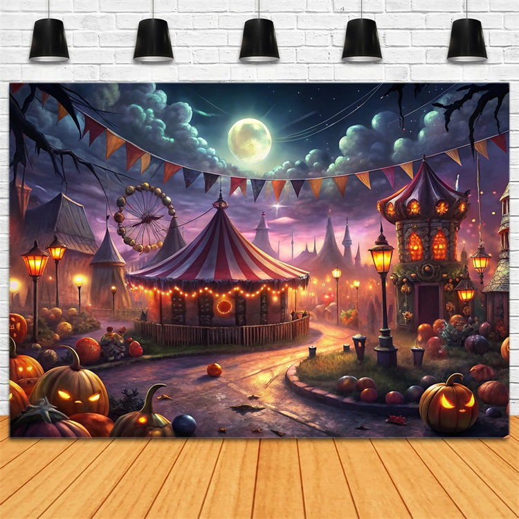 Halloween Wall Backdrop Spooky Halloween Carnival Full Moon Backdrop UK BRP10-172