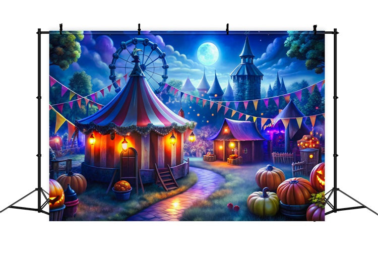 Halloween Picture Backdrop Dark Halloween Circus Scene Backdrop UK BRP10-173