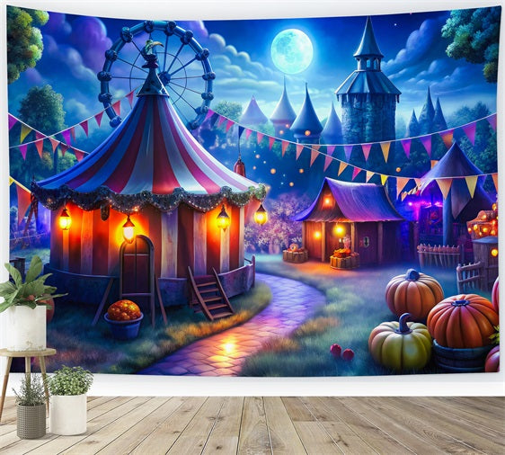 Halloween Picture Backdrop Dark Halloween Circus Scene Backdrop UK BRP10-173