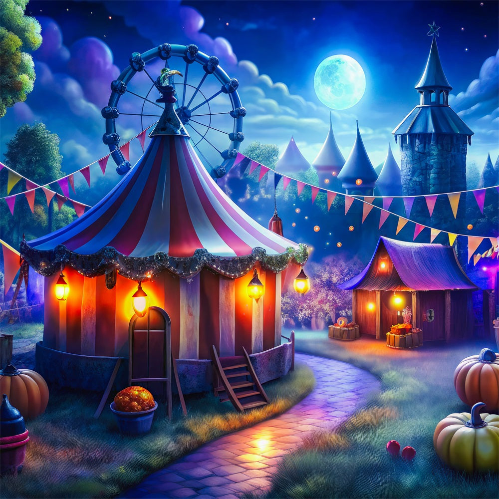 Halloween Picture Backdrop Dark Halloween Circus Scene Backdrop UK BRP10-173