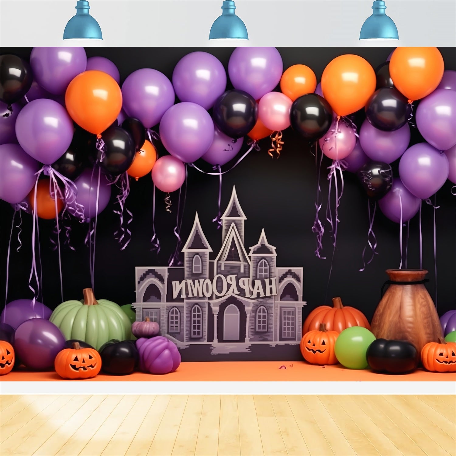 Backdrop Halloween Whimsical Halloween Celebration Scene Backdrop UK BRP10-175