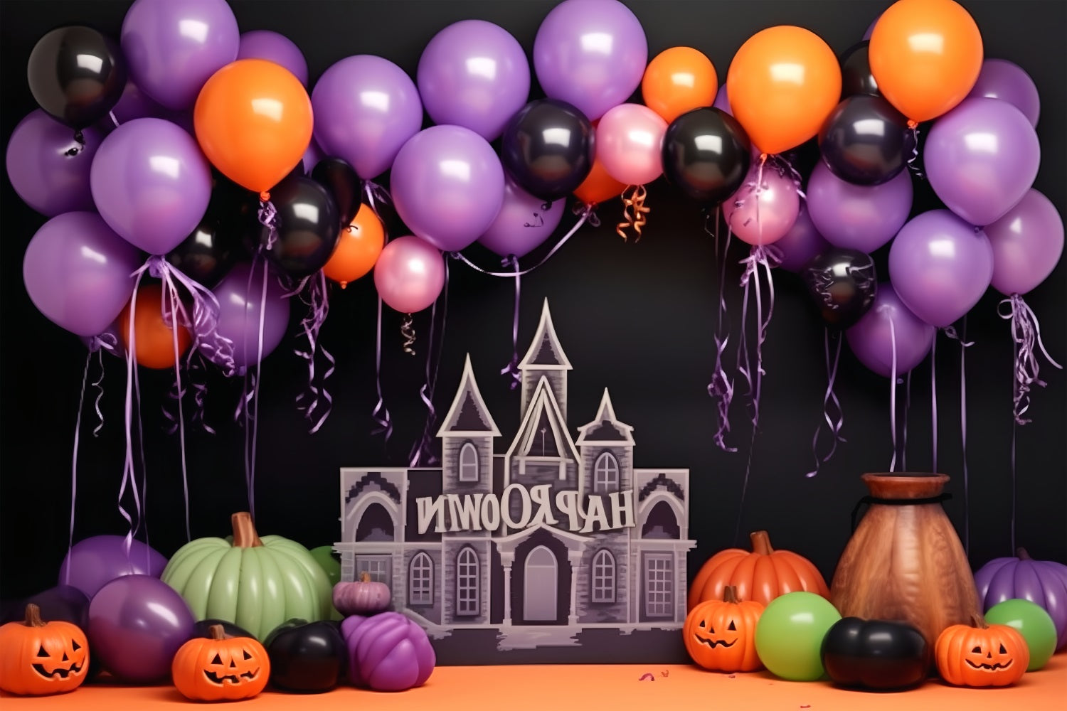 Backdrop Halloween Whimsical Halloween Celebration Scene Backdrop UK BRP10-175