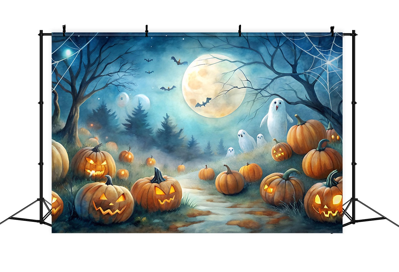 Halloween Backdrop Pumpkin Grove Ghosts Backdrop UK BRP10-183