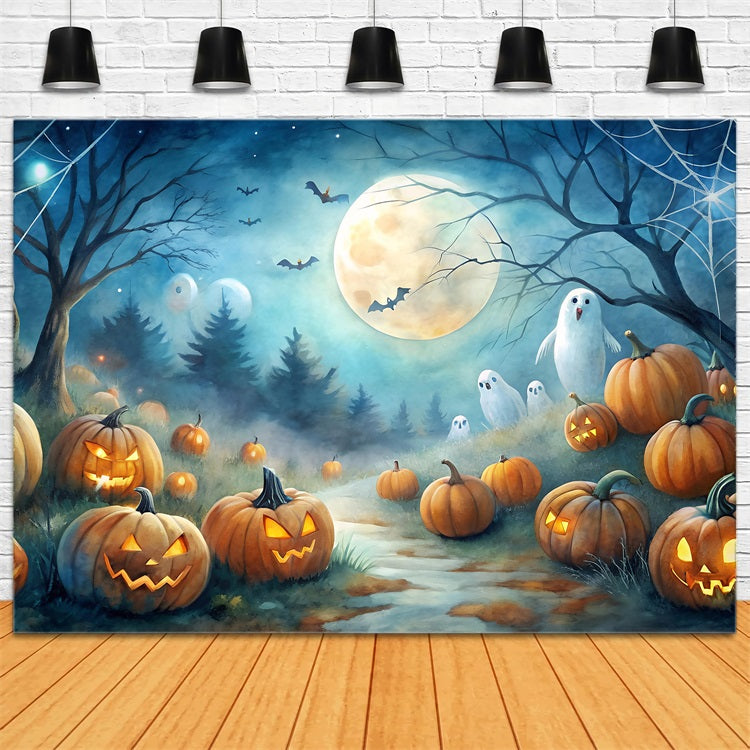 Halloween Backdrop Pumpkin Grove Ghosts Backdrop UK BRP10-183