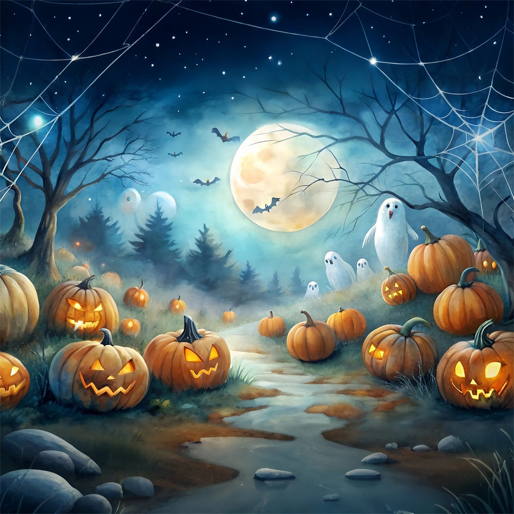 Halloween Backdrop Pumpkin Grove Ghosts Backdrop UK BRP10-183