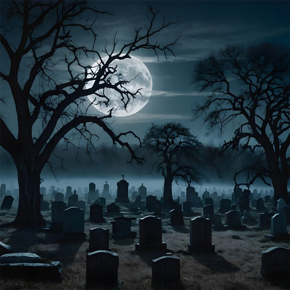 Halloween Photography Backdrops Creepy Graveyard Twisted Trees Backdrop UK BRP10-186