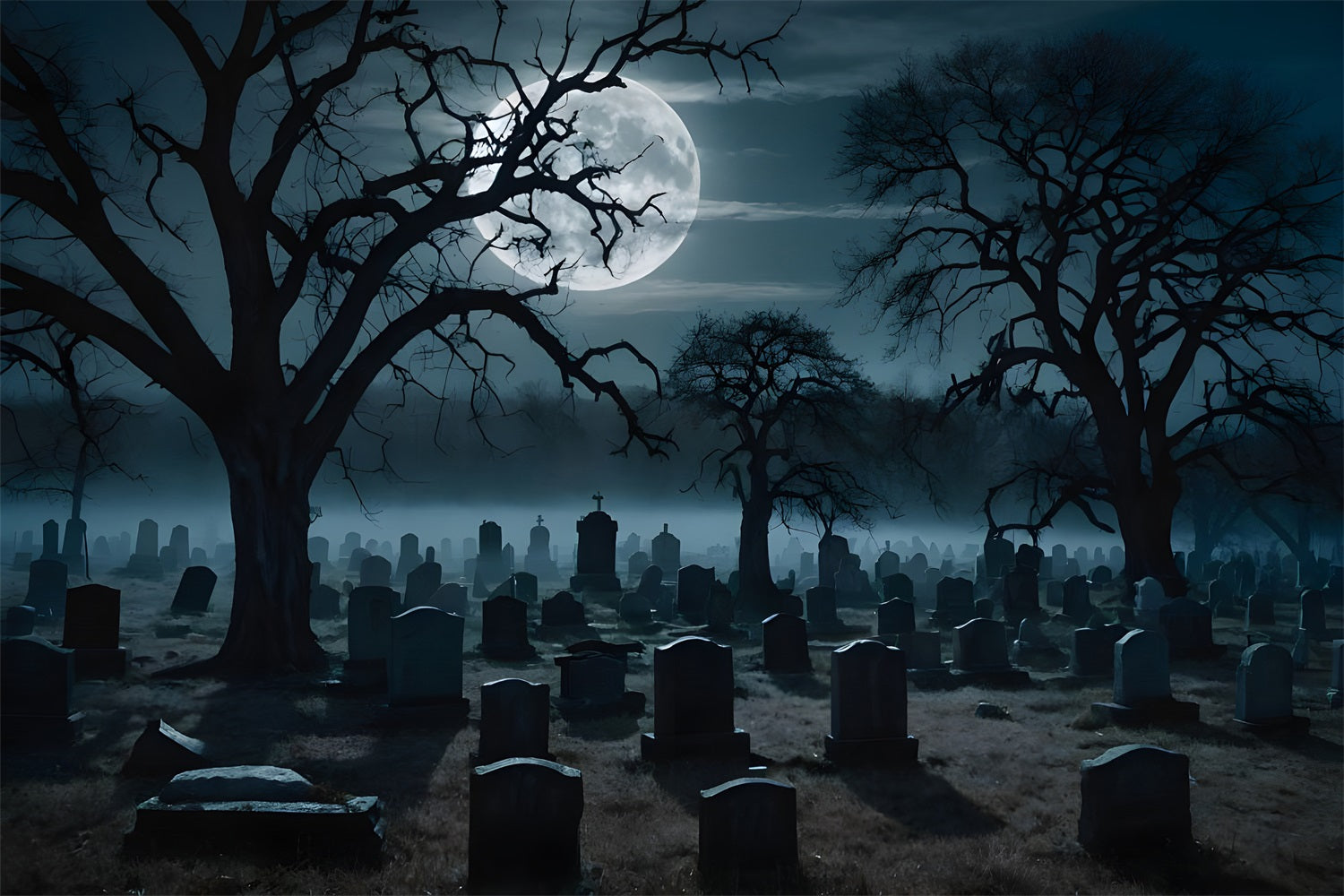 Halloween Photography Backdrops Creepy Graveyard Twisted Trees Backdrop UK BRP10-186