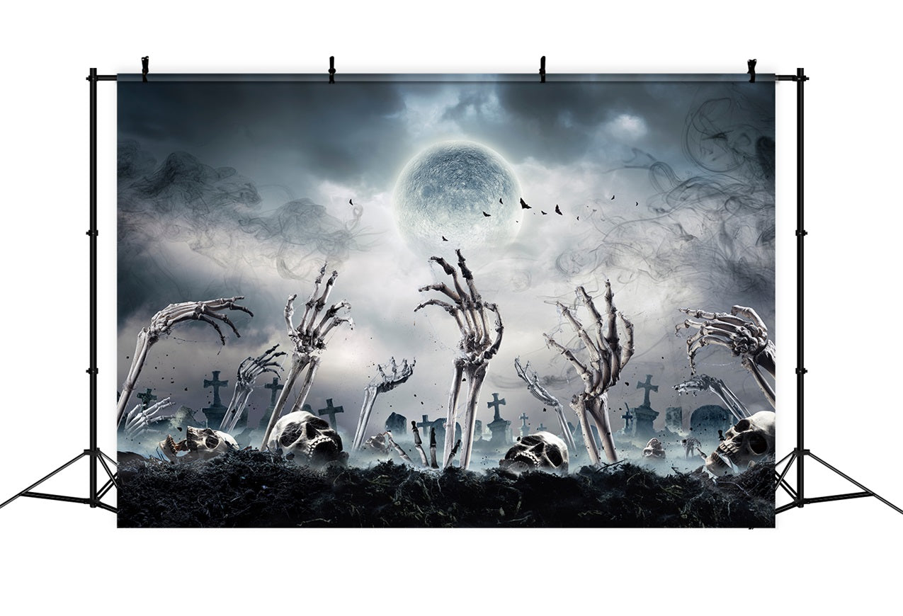 Halloween Photo Backdrops Skeleton Hands Grave Backdrop UK BRP10-187