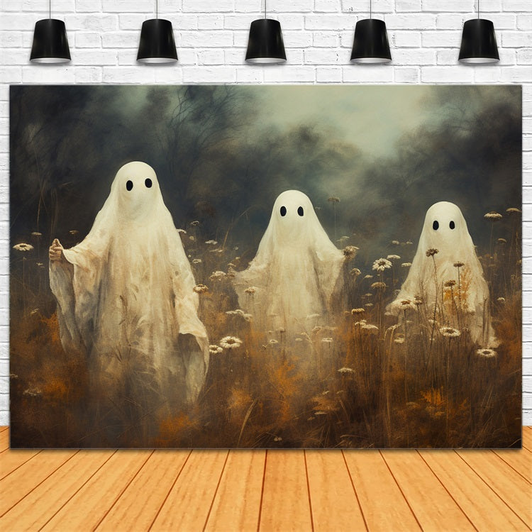 Backdrops For Halloween Ghosts Haunted Wildflowers Backdrop UK BRP10-199